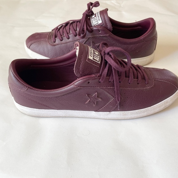 Converse All Star Burgundy Leather low top M-10.5 W-12 - Picture 3 of 8